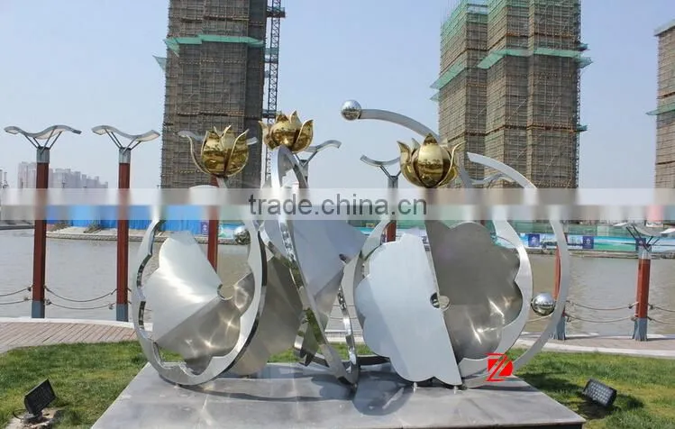 City square stainless steel petal sculpture