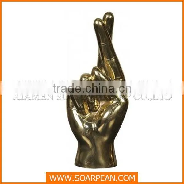 Golden painting hand sculpture fiberglass window displays props