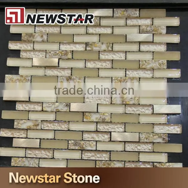 Gass mix stone mosaic tile for swimming pool