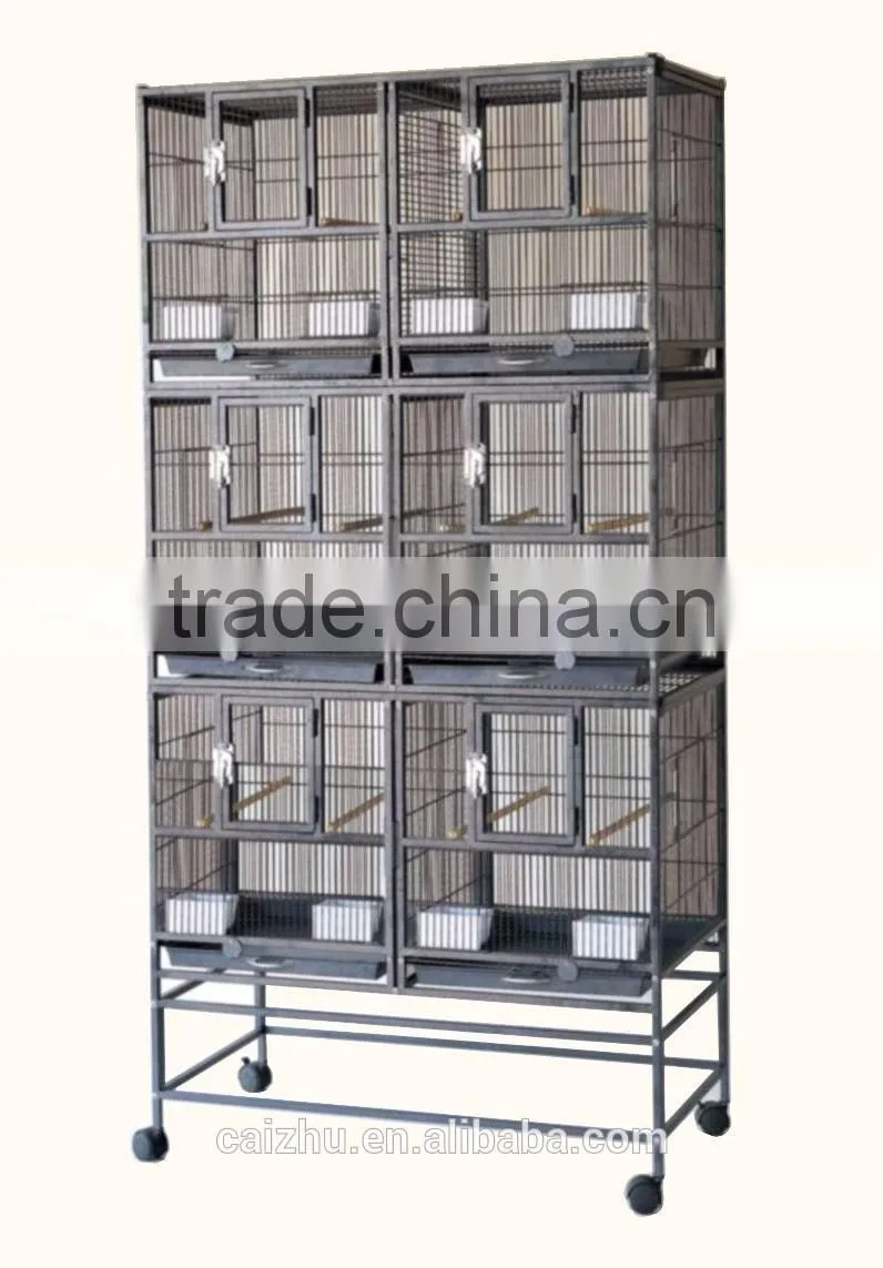 SMALL PARROT BIRD FINCH CANARY BIRD AVIARY CAGE WIRE BREEDING BIRD CAGE W/STAND AND WHEEL