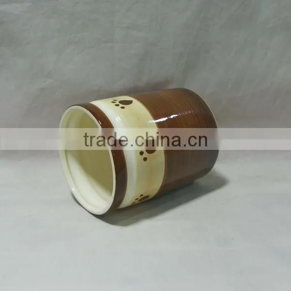 Ceramic Treat Jar With Brown Color