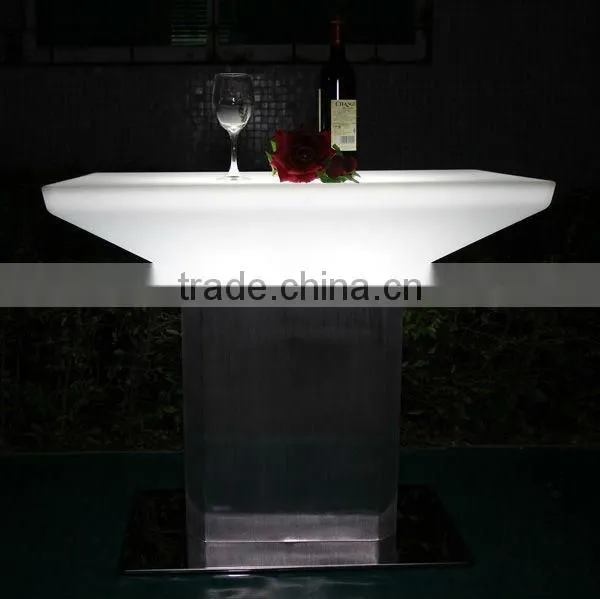 aluminum shelf led light bar table, Led light coffee table, light up cocktail table