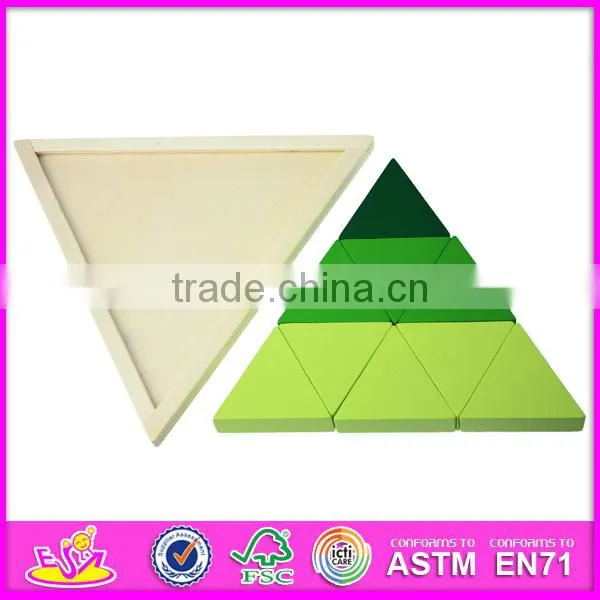 2017 Best design classic brain teaser wooden triangle puzzle for kids education W14A167