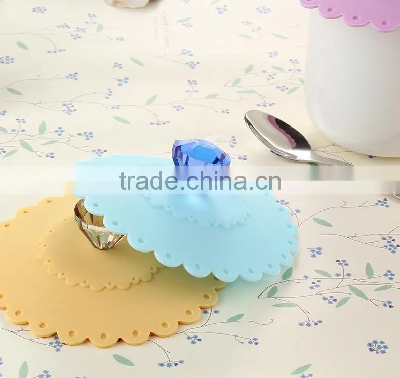 Creative Silicone Cover With Diamond Silicone Coffee Mug Cup Cover In Stock