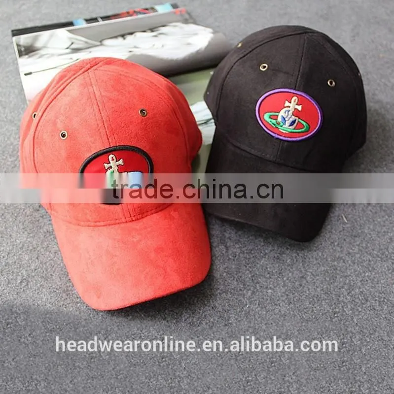 Custom Suede Fabric Embroidery Patch Baseball Cap Without Button