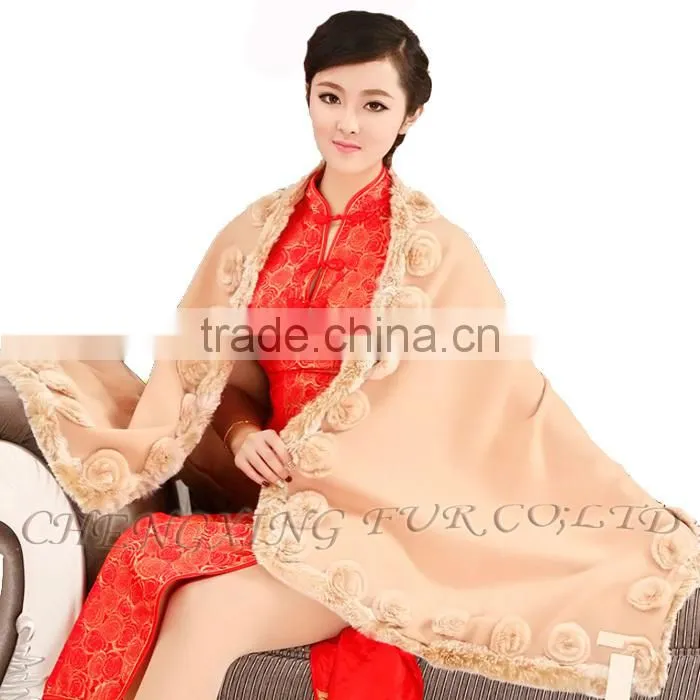 CX-B-P-40D Alibaba New Products Fur Floral Cheap Wholesale Pashmina Shawl