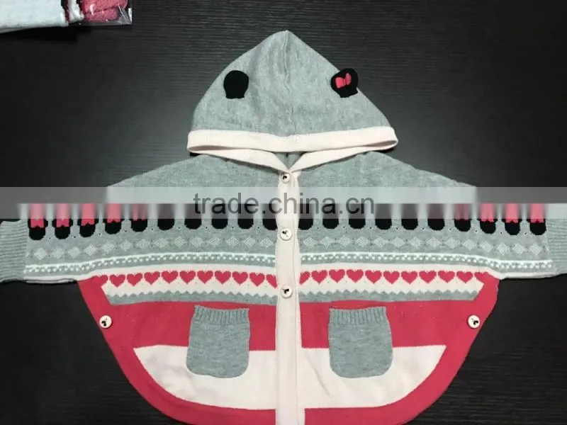 High Quality Cotton Baby Cardigan,Spring Jacket Sweater, Newborn Cardigan sweater with hood (BKN33)