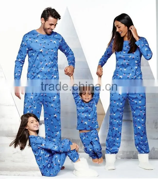 Family Christmas Plain Flannel Pajamas For Kids And Adult