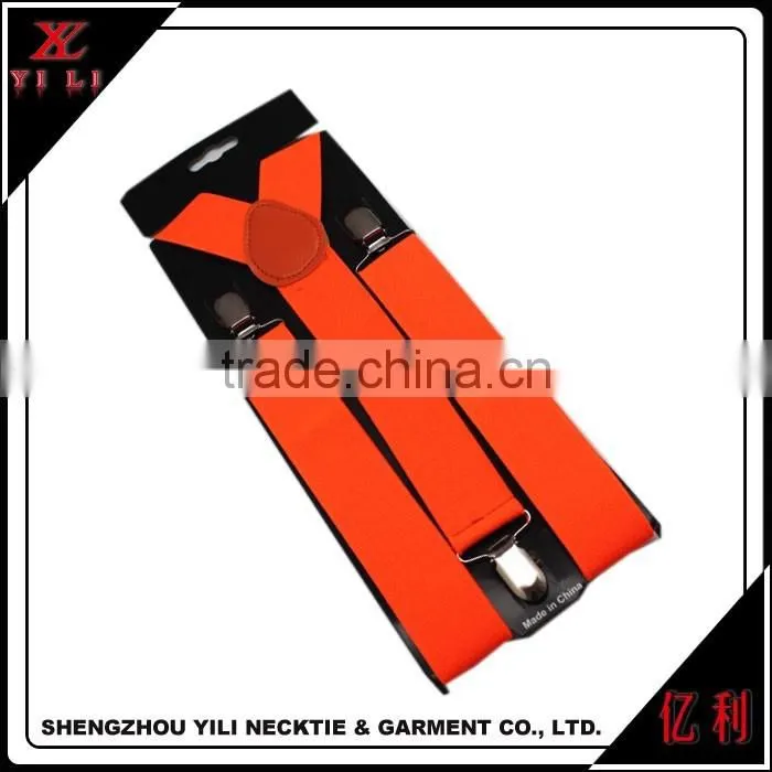 Solid Colorful yellow suspenders elastic braces