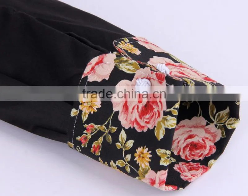 2017 new trend men's shirt with contrast collar and cuff