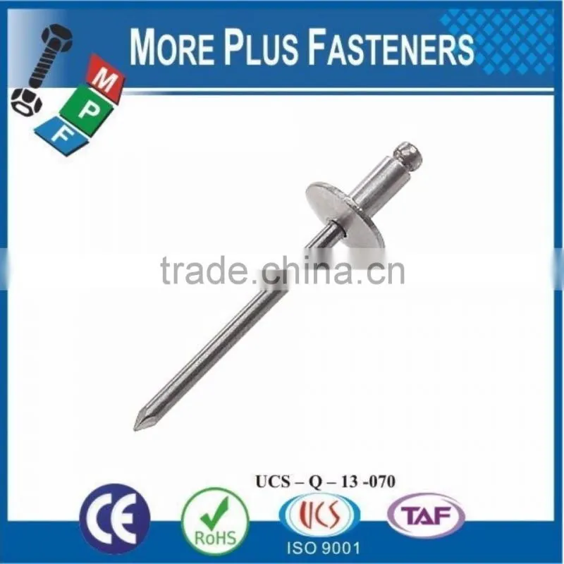 Made in Taiwan Aluminum Large Flange Anodized Stainless Steel Blind Rivet