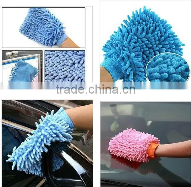 Microfiber car cleaning gloves