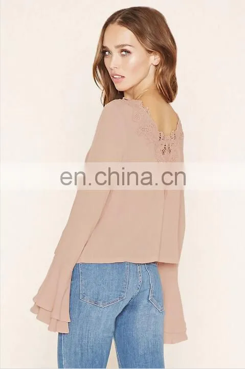 ladies long sleeve crocheted top