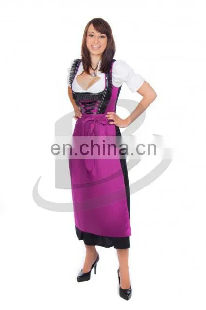 Custom Embroidery long Dirndl with blouse & apron/Trachten Dirndl Dress / Traditional Bavarian long Dress (Oktoberfest Garments)