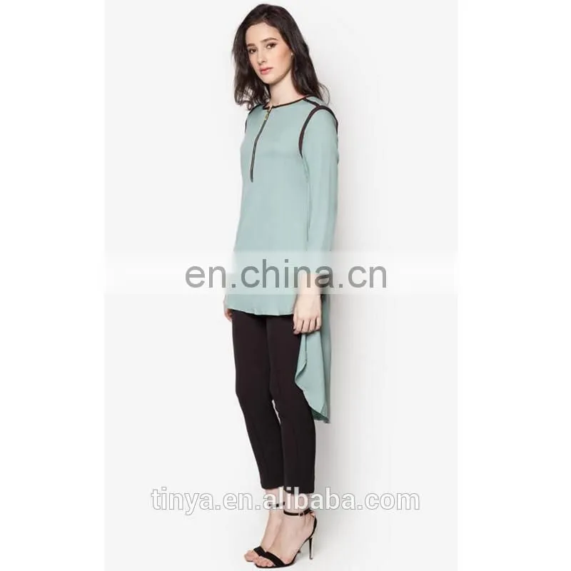 New Model Islamic Abaya Muslim Tunic Dress Tops Long sleeve Islamic Ladies Blouse