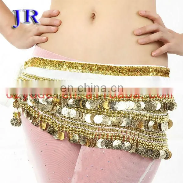 Y-2003 Egyptian velvet fabric gold coins belly dance hip scarf