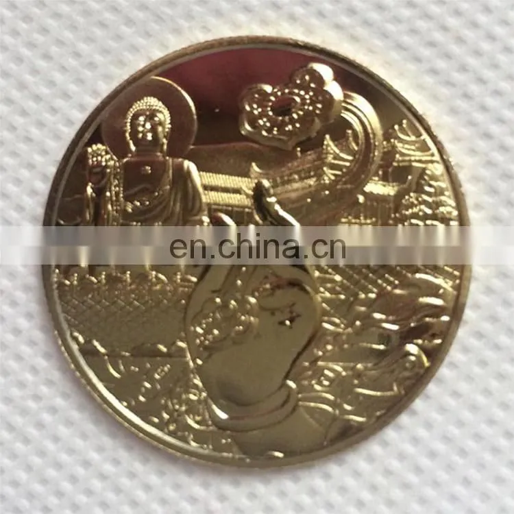 China making souvenir commemorative silver gold buddha copper blank coin