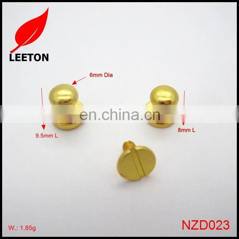 Factory supply gold brass screw button studs for leather
