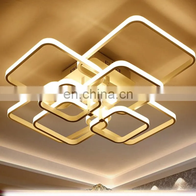 Rectangular led modern warm bedroom lights remote dimming study lamps living room LED ceiling lighting lamp