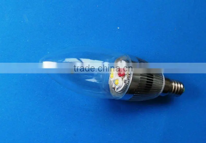 hot sale high power 3w E14 candle bulb,with glass covering,