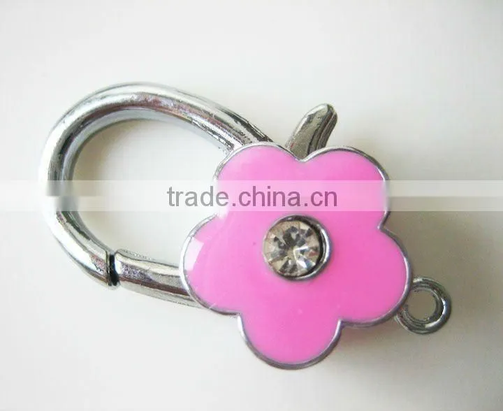 Rhinestone flower lobster buckle