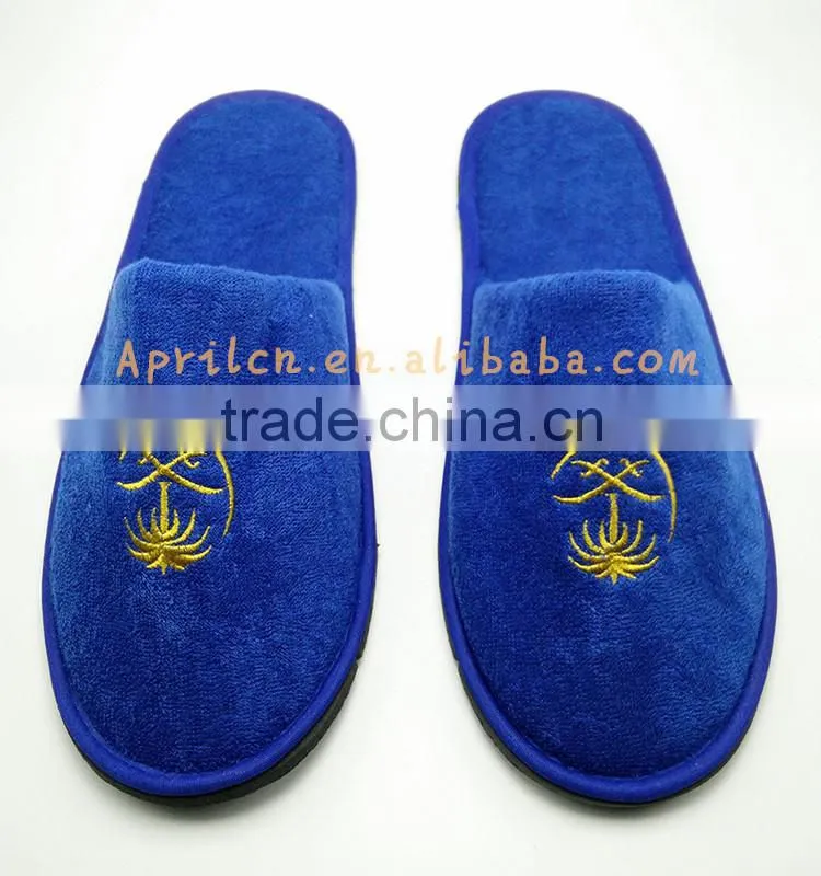 cheap wholesale blue slippers with custom logo