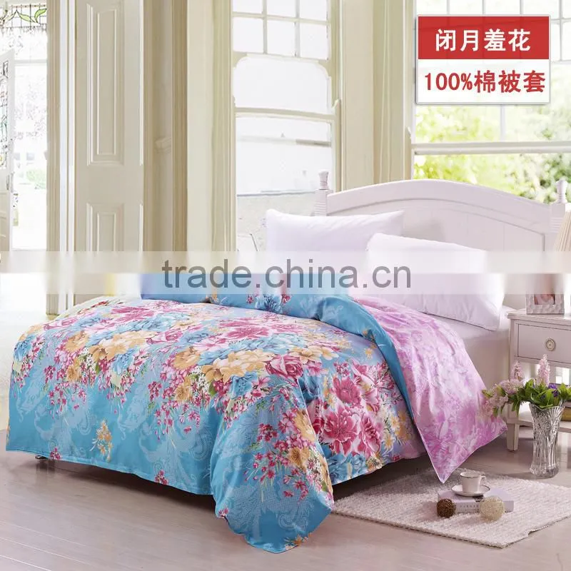 Flower design 100% cotton China duvet cover set reactive printed thick comfoerter cover set