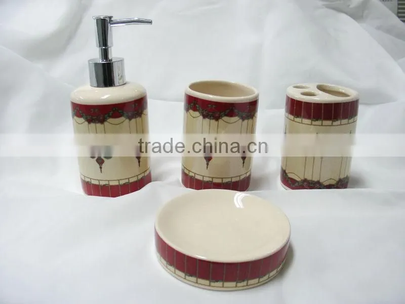 stock-4pcs print ceramic set
