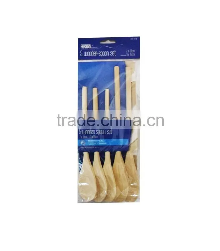 Wholesale natural wood cheap long handle wooden spoon sets,,Kitchen Utensil Spoon for Food,Fruit And Vegetable