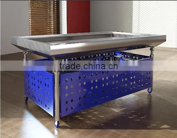 APEX custom make stainless steel ice fish display table