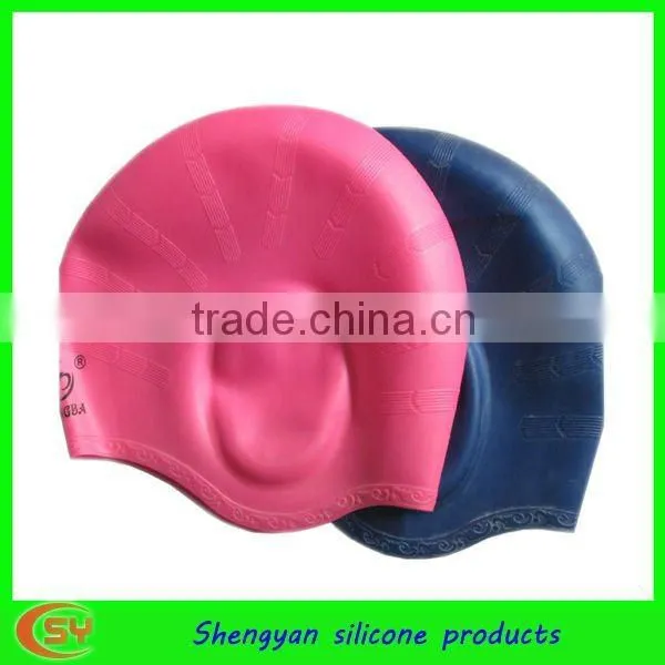 promotonal funny ear protection swim cap of shengyan
