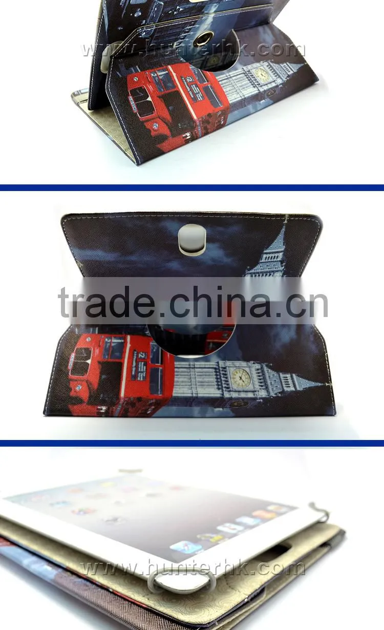 Printed Tower Rotating Tablet Case For Kindle Fire