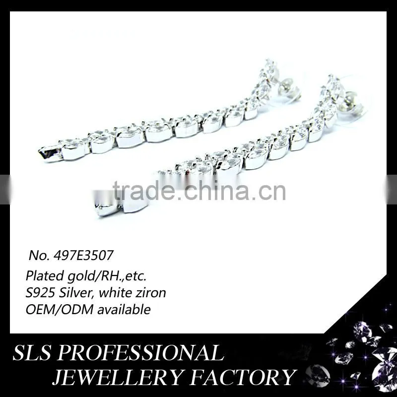 Wholesale fashion jewelry S925 sterling silver tassel stud earrings