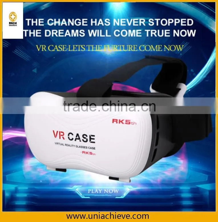 Hot Selling 3D VR case Real Virtual Headset with Virtual Reality 3D Glasses for Movies and Games