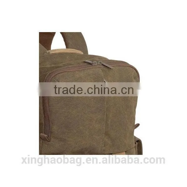 2014 brown canvas camera backpack for men camera laptop backpack