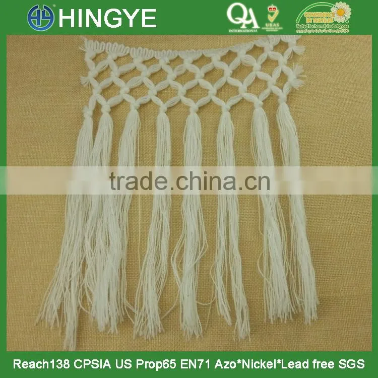 wholesale white cotton tassel long fringe trim H1546