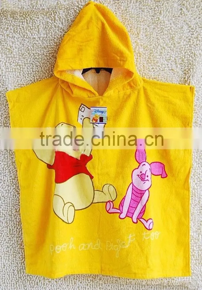 100% cotton beach hooded towel ponchos pattern for baby