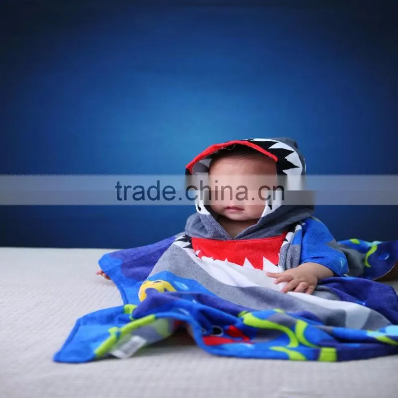 100% cotton beach hooded towel ponchos pattern for baby