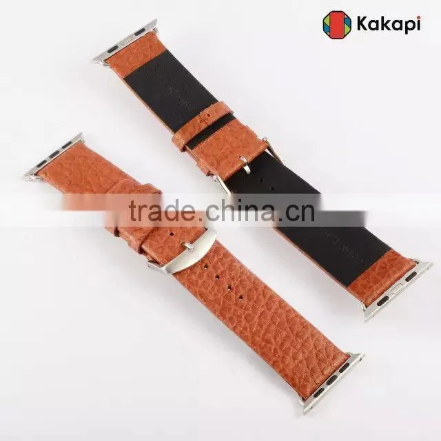 38mm Genuine Leather Strap Wrist Band Replacement Metal Clasp for Apple Watch All Models 38mm MT-3913