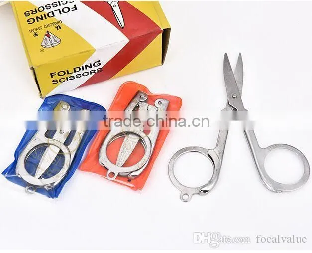 Diamond Spear Hot Sale Home Portable Folding Scissors Mini Folding Foldable Scissors Travel Scissor Color Silver