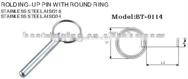 28MM Zinc plated Locking pin ,hitch pin ,roldign-up pin ,Spring pin,clip single winded rigging hardware Manufacturer