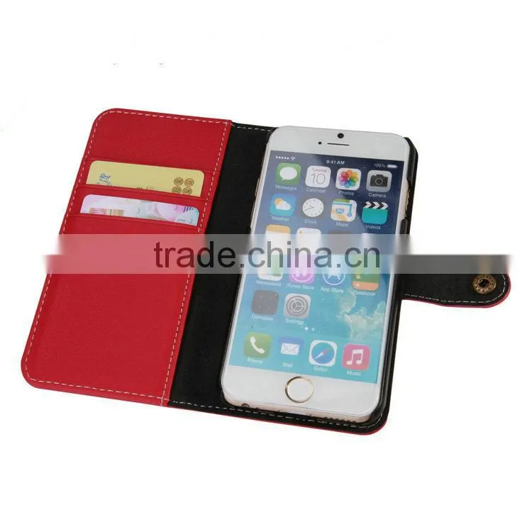 For iPhone leather case, smart phone flip cover, protective stand case for Apple phone