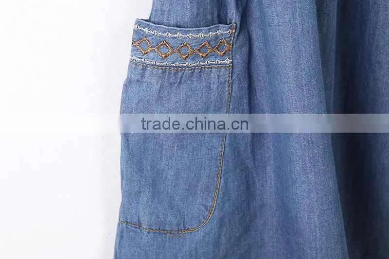 2015 fashion high quality Most Fashion short sleeve denim halter dress For Women ladies Europe Casual Dress women dresses
