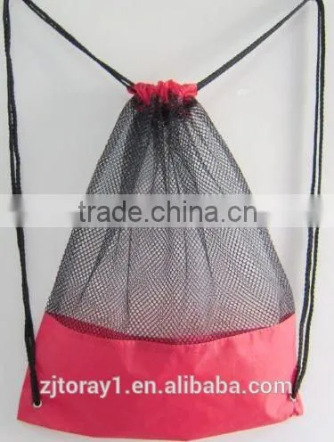 Nylon Mesh Sports Drawstring Small Bag Backpack Shoulder Bag