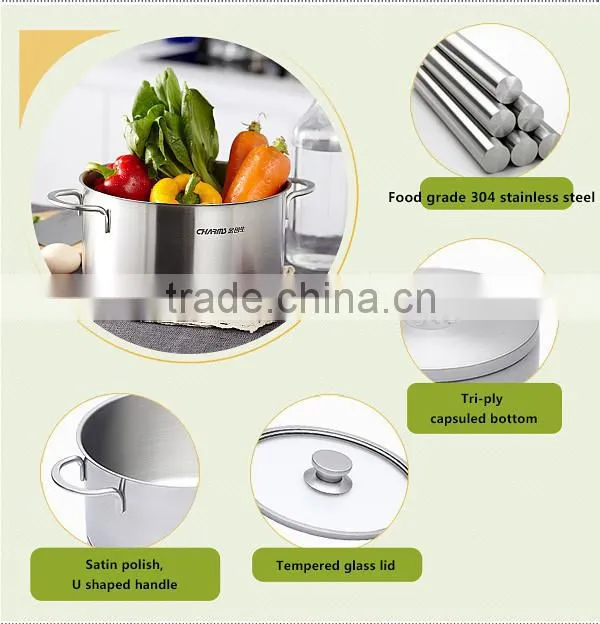 Tri-Ply Base Covered Stock Pot Stainless Steel 18 / 8