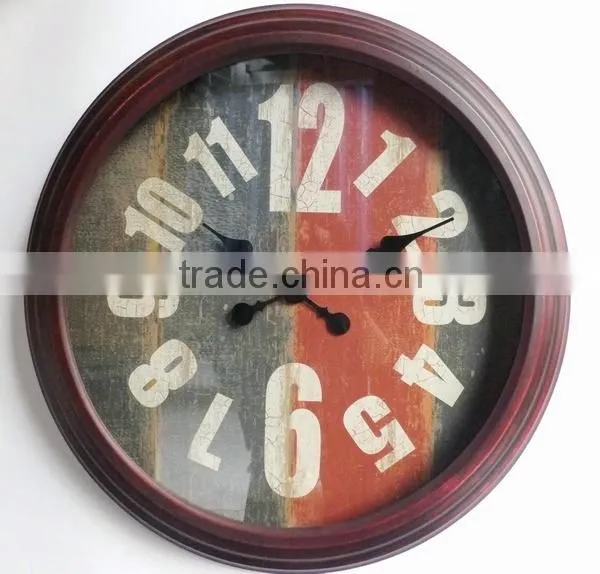 Dia 43.5 cm Rustic Round Metal Wall Clock,