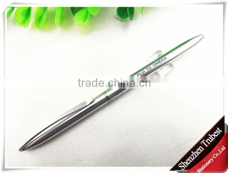 Silver metal ballpoint pen , slim silver pen