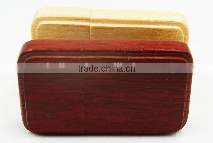 wholesale square laser engraved walnut wood USB Flash drive