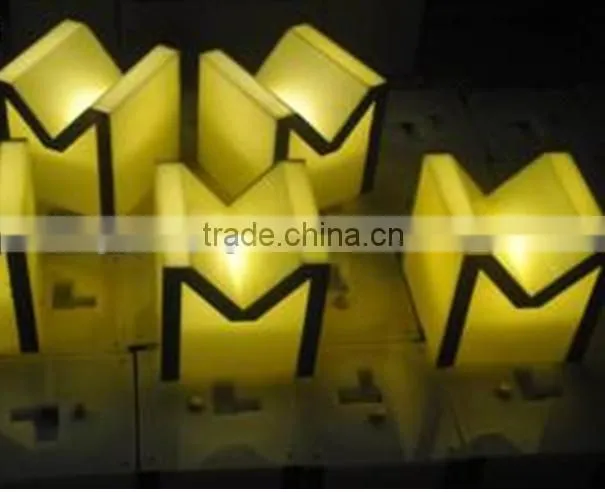 rechargable battery operated wedding party night club bar glowing light up decoration letter led table lamp
