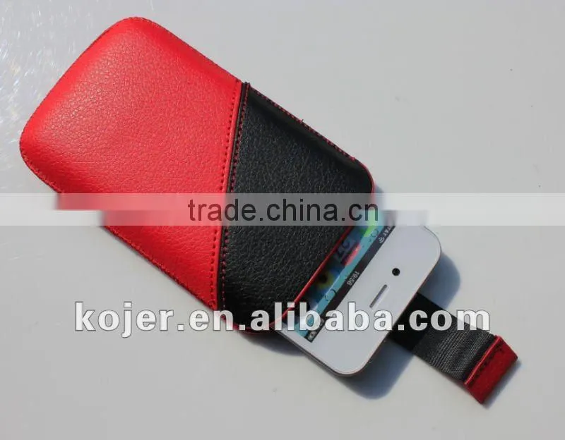 China manufacturer Cowhide Leather High Quality Case for iPhone 5,for iPhone 5 Pouch Case